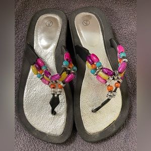 Beaded flip flops